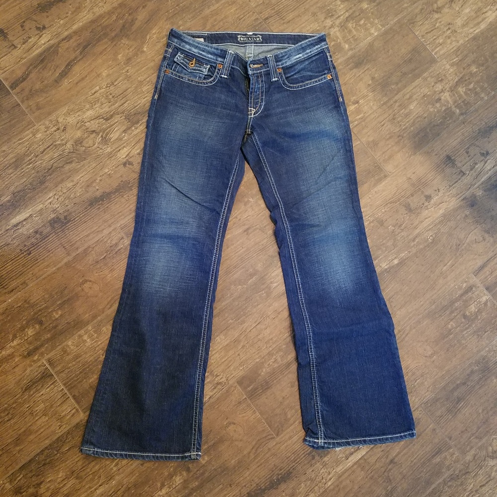 Big Star Boot Cut Blue Jeans Size 28R (6)